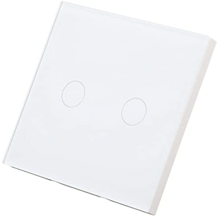 Yctze Interrupteur Tactile à 2 Gangs avec Panneau en Verre trempé, 110-240VAC, Installation Facile, Interrupteur d'éclairage Double pour Décoration d'intérieur Moderne