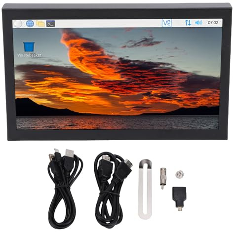 MENDUNER 7-Zoll-Gaming-Zweitbildschirm 1024x600 Tragbarer Monitor mit HDMI-VGA-AV-Eingängen, Externer Computer-Sekundärbildschirm für PC RasPi Nano, Kompaktes Desktop-Display