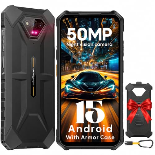 Ulefone Armor X13 Telefono Indistruttibile, 50 MP+24 MP Visione Notturna, 12 GB+64 GB ROM/SD 256 GB, Aggiornabile ad Android 16, 6.52 HD+, 6320 mAh, Smartphone Rugged 4G Dual SIM/NFC