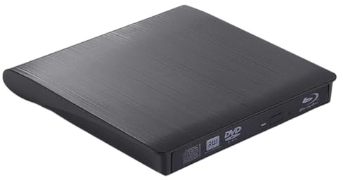 Aundhegrtt Graveur Blu-Ray Double Interface, Finition Brossée, USB 3.0, Lecteur Optique Externe, Graveur DVD/CD, Lecteur DVD Externe pour Ordinateur Portable