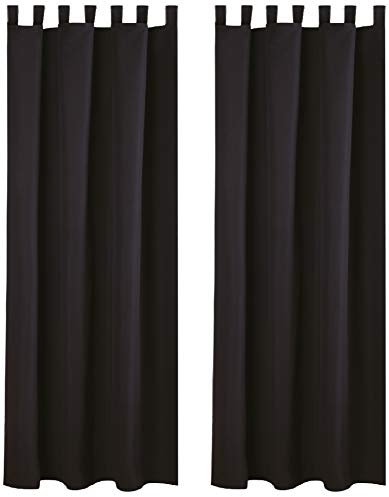 Bestlivings Blickdichte Gardine im 2er Pack mit Schlaufen (140x145 cm/Schwarz), in vielen Farben