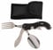 MFH 4 teiliges Taschenmesserbesteck Essbesteck Campingbesteck mit Nylonetui Messer Gabel Löffel Wikinger