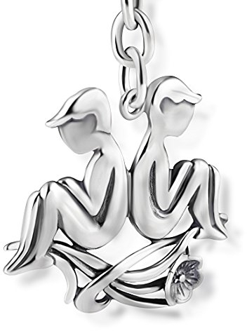 Astrologischer Sternzeichen Schlüsselanhänger Aus Hochglanzpoliertem Silber