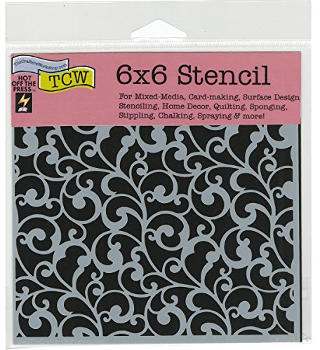 The Crafters Workshop TCW710S Endless Swirls Stencil, Transparent, 6 x 6-Inch (18 x 16 x 0.1 cm)