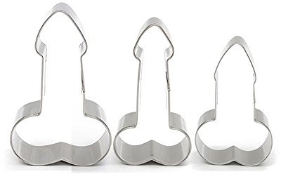 Ausstechformen aus Edelstahl, Penis, 3 Stück