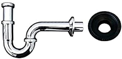 Viega Röhrensiphon 1 1/4 Zoll x 32mm verchromt, Gummimanschette, Gumminippel by kör4u, für Abflussrohr 50x32mm - Made in Germany