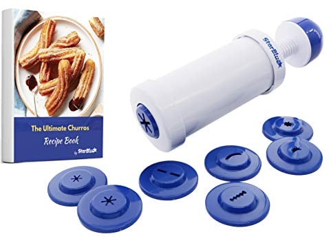 Churrera Churro-Maschine von StarBlue mit kostenlosem Rezept-E-Book - Einfaches Werkzeug zum Frittieren von Churros in 8 verschiedenen Formen
