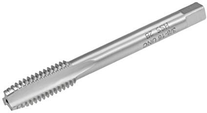 sourcing map Taraud machine 3/8-16 UNC Filetage 2B Classe 3 Flûtes Filetage de vis en acier à grande vitesse Taraud de fraisage