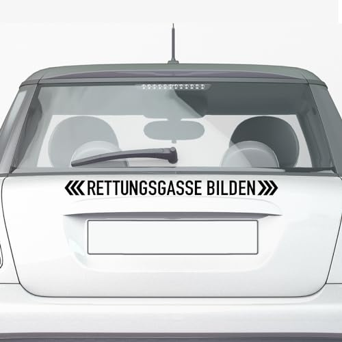 PrintAttack | P002 | Rettungsgasse bilden - Auto Aufkleber 60 cm Breite | Aufkleber | Auto | Car | Heckscheibe | Heck (070 Schwarz)