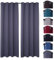 2er Pack Verdunklungsvorhang Gardinen mit Ösen, Blickdicht 140x245 cm Vorhang Verdunkelung Midnight (dunkelgrau)