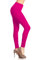 Leggings Depot Leggings de cintura alta para mujer, suaves, cintura de 1 pulgada, pantalones sólidos - Regular, Plus, 1X3X, 3X5X, Fucsia neón, Talla única Más