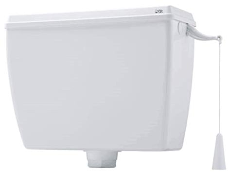CASSETTA ALTA ESTERNA MOD. ALFA a catenella BIANCA CON COPERCHIO PER WC BAGNO