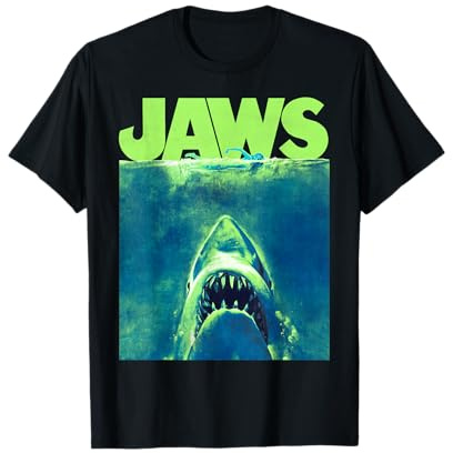 Jaws Surfacing Neon Poster Logo T-Shirt