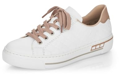 Rieker Damen Low-Top Sneaker L88W2, Frauen Halbschuhe,Turnschuhe,Laufschuhe,straßenschuhe,Strassenschuhe,Sportschuhe,Weiss (80),38 EU / 5 UK