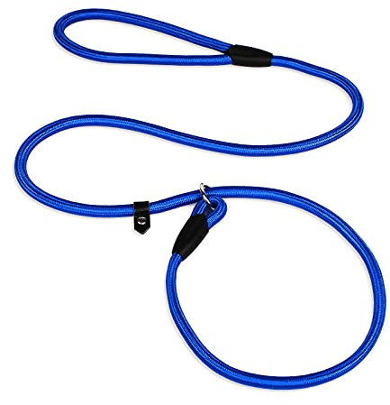 Dog Slip Leads Leash, 4.5FT Durable Puppy Rope Leashes Collar Nylon Dog Training Walking Lead Leashes for Small Medium Dogs (Blue)