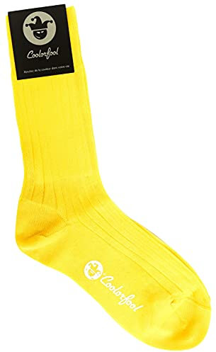 Coolorfool Calzini filo di Scozia di lusso da uomo e da donna - 100% cotone pregiato Giallo T 41/42