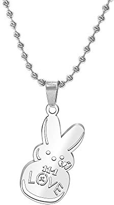 COMTRUDE Lil-Peep Necklace Stainless Steel Rapper Pendant Gifts for Young Singer Fans (Silver), Stainless Steel