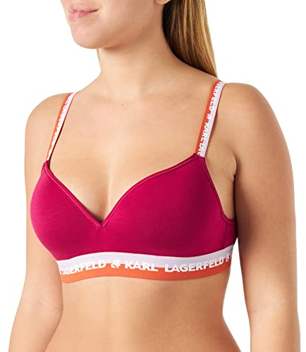 KARL LAGERFELD Damen Logo gepolsterter BH Sangria S