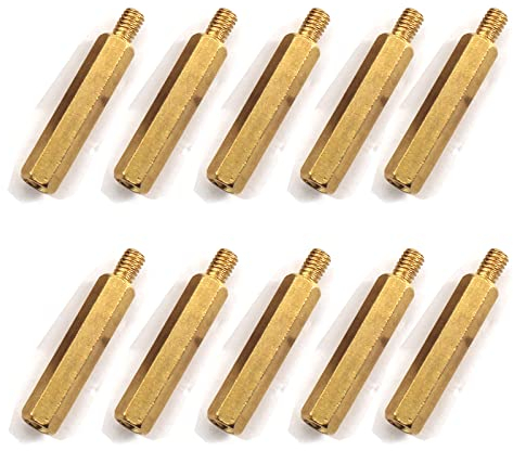 10 Stück M5 x 35 + 7 Sechskant-Kupfer-Säule Messing Schraube Computer Mainboard Abstandshalter Sechskantschraube Säule