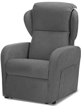 Fisiomatic® - Poltrona elettrica reclinabile - 2 motori indipendenti – Poltrona Anziani Made in Italy – Passaggio porte – Poltrona relax alzapersona – Mod.Chloe (Gray)