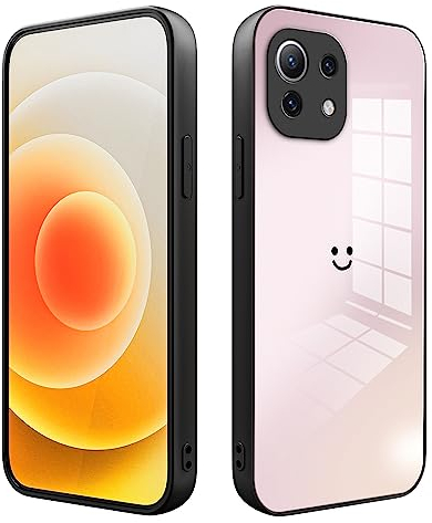 XINYEXIN Glas Handyhülle für Xiaomi Mi 11 Lite 4G / 5G / 5G NE Hülle mit Farbverlauf, Mode Ultradünn Stoßfest Kratzfest Schutzhülle - Rosa