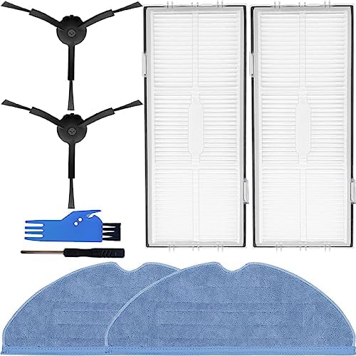 EATBALE Accessories Kit for Roborock S8 S8 Plus S7 S8+ S7 MaxV Ultra S7 Pro Ultra Robot Vacuum Cleaner, Replacement Spare Parts 2 x HEPA Filters, 2 x Side Brush, 2 x Microfiber Mop Cloth (6Pcs)