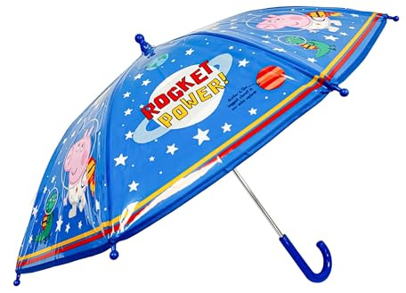 SRV Hub PVC-paraply för pojkar och flickor, vindtätt, 8 paneler tecknad karaktär, klassiskt paraply, Brolly för barn från 3 år, transparent