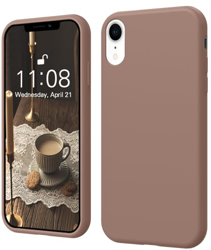 ElestBela iPhone XR Hülle Silikon Case Ultra Dünn Slim mit Microfiber, Kratzfeste Rundumschutz Case Schutzhülle Hülle für iPhone XR 6.1'' Braun