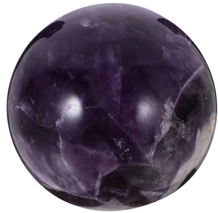 Uonlytech Kristallkugel Dekoration Kristallkugel Natur Feng-shui-chakra Dekoration Der Mineraliensammlung Quarzkristallkugel Heilender Kristallstein Schreibtisch Kunsthandwerk Büro Violett