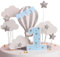 1st Happy Birthday Cake Toppers, 12Pcs Baby Shower Cake Toppers Glitter Star Cloud Cupcake Toppers with White Cloud for Boys First Birthday Party Decorations (Blue)