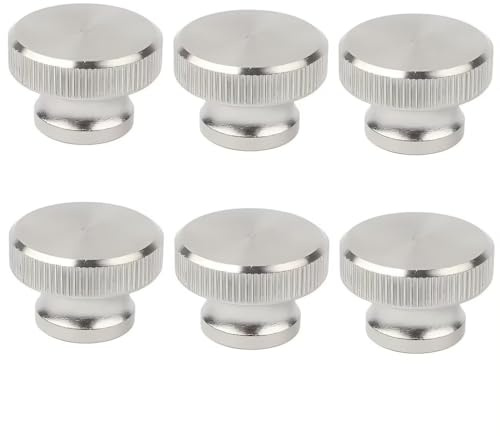 SYDARSYN M4 Dadi Zigrinata a Testa Alta in Acciaio Inox (Foro Cieco) Dadi da Pollice Manopole Rotonde (6 Pezzi)