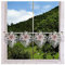 Feenhaus-Spitzengardine Leila mit Lilien in rosa Scheibengardine aus Plauener Spitze modern 23 x 72 cm