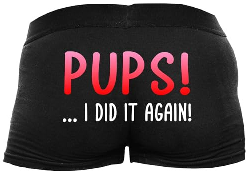 Shirtoo Lustige Herren-Boxershorts mit Spruch Pups I did it Again Männer zum Geburtstag, Valentinstag, zu Weihnachten oder Nikolaus