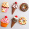 6 Pack Cute 3D Food Refrigerator Magnets – Assorted Dessert Shapes with 2 Ice Creams, 2 Muffins & 2 Chocolate Donuts | Funny Kitchen Decor for Home, Office & Refrigerator Decoration