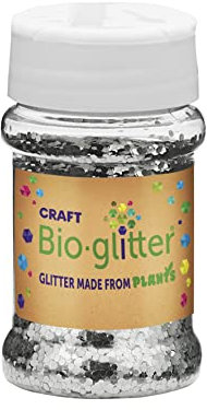 Craft Biodegradable Glitter, 40g, Christmas Decorations, Reindeer Food, Chunky Glitter, Arts and Crafts for Kids, Card Making, Candle Making, Eco-Friendly - Silver