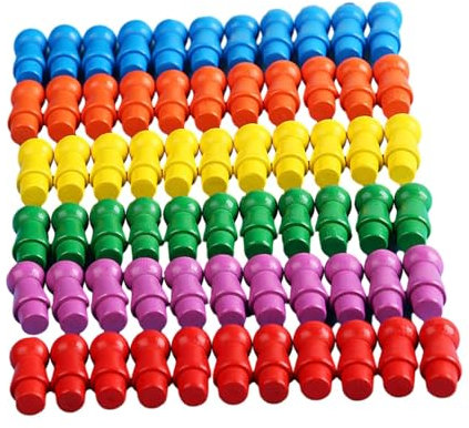 F Fityle Lot de 66 de Pions de Jeu Multicolores, Pièces en Bois pour de Société d'échecs de Remplacement, pour de Dames Chinoises