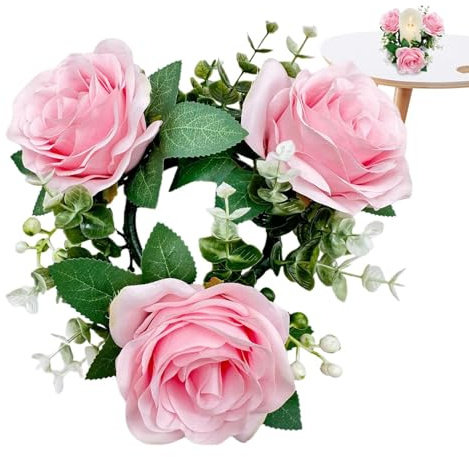 Candle Rings, Candle Rings, Farmer Wreath for Wedding, Candle Wreath, Artificial Floral Decoration for Candles, Centerpieces and Accents