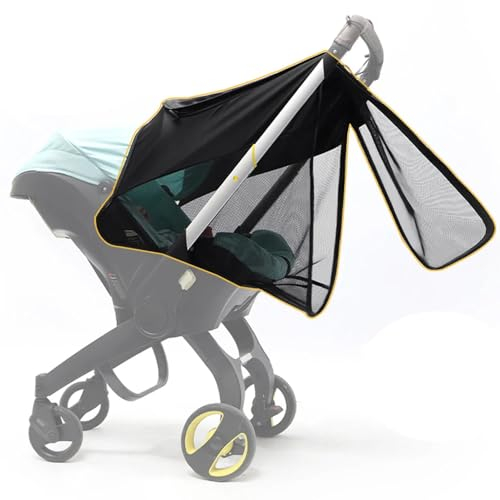 ROMIRUS Toldo de protección solar para cochecito de 360°, protección contra la intemperie, mosquitera, compatible con accesorios de cochecito Doona, parasol