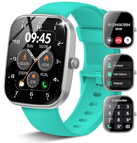 Csasan Smartwatch Damen Herren, 1,91 HD Touchscreen Smart Watch mit Telefonfunktion, 112+ Sportmodi Fitnessuhr mit Puls-Schlaf-Monitor Schrittzähler, IP68 Wasserdicht Sportuhr Android iOS Dunkelgrün