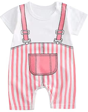 Neonati Appena Nati Neonati Maschi Ragazze Cartoon Pagliaccetto Manica Corta Simpatici Animali Tuta Abiti Vestiti Salopette Neve 18 24 Mesi