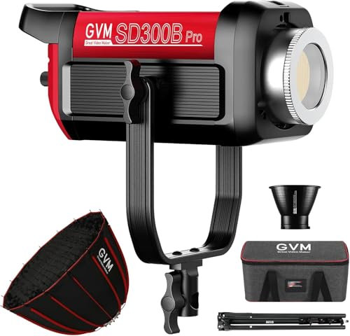 GVM Video Lighting 300W Bi-Color Studio Lights kit with Bowens Mount Softbox and Stand CCT 2700K~6800K CRI 97+ Continuous Lighting for Photography, 12 Effects, 65700 lux/1m, DMX/APP/2.4G Control