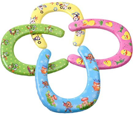 Kinder Toilettensitzauflage mit Griffen und Polster 4 Stück aus PVC | Zuhause und Toilettentraining, Rutschfest, Hohe Kompatibilität, für Babys und Kleinkinder Zufällige Farbe