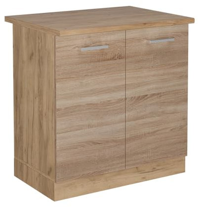 Vicco Spülenunterschrank R-Line, Küchenunterschrank für die Spüle, Sonoma, 80 cm, AP Eiche