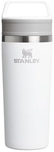 STANLEY Cafe To Go Travel Mug 16 oz | Leakproof Two-Part Drink Through Lid | Tumbler Cup for Coffee, Tea and Drinks | Insulated Stainless Steel Coffee Mug | BPA-Free | Frost