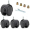 Möbelrollen - Rollen Set von 4, 2-Zoll Nylon Rollen mit Bremse, 360° Drehbare Doppelspur-Rollen, inklusive Sechskantmutter und Schraubenschlüssel für einfache Montage