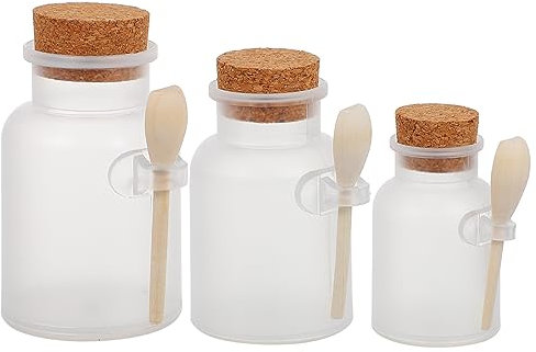 HOLIDYOYO 3pcs Facial Mask Bottle Empty Holder Softwood Spoon for Packaging Bottle and Jar Storage for Storage