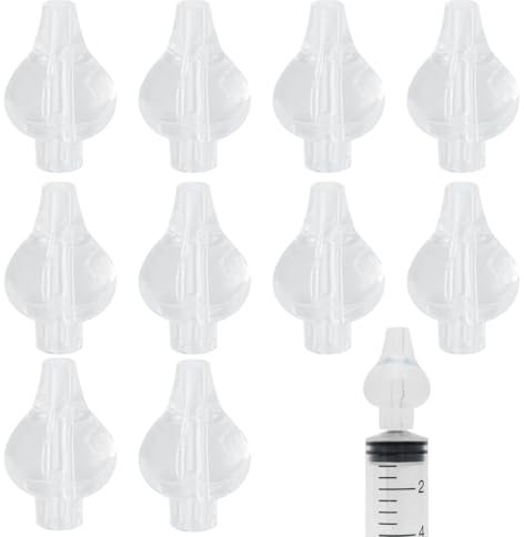 WUSJCOF 10 PCS Repuestos de Punta de Silicona para Aspirador Nasal de Bebé - Compatible con Jeringas Estándar (a partir de 4 meses) - Para Limpieza Suave de la Nariz