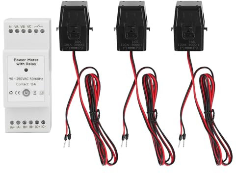 WiFi Energy Monitor 3 Fase 4 Filo Smart App Control Elettricità Utilizzo del misuratore con relè e morsetto 3x120A CT 90-250VAC