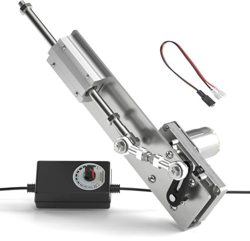 TINMAGI Attuatore Lineare a Pistone Alternativo DC 12V, Motore Lineare Telescopico Regolabile con Regolatore di Velocità, Linear Actuator 95RPM, Motore a Pistone Alternativo Corsa 2-8cm