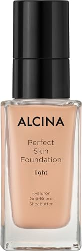 ALCINA Perfect Skin Foundation light - 1 x 35 ml - Hohe Deckkraft - Makelloses Erscheinungsbild ohne Maskeneffekt - Perfektes, seidenmattes Finish - Natürliches Strahlen - Mit Hyaluron & Sheabutter